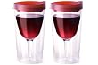 Vino2Go Double Wall Insulated Acrylic Wine Tumbler with Merlot Slide Top Open/Close Drink Through Lid 10 oz. Set of 2