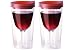 Vino2Go Double Wall Insulated Acrylic Wine Tumbler with Merlot Slide Top Open Close Drink Through Lid 10 oz. Set of 2