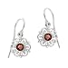 Sterling Silver January Birthstone Round Celtic w/ Genuine Garnet Center Drop Earrings
