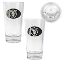 NIB Oakland Raiders NFL 2pc Pint Ale Glass Set Two