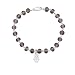 Rhodium Plated Sterling Silver Genuine Smoky Quartz Angel Bracelet, 7.25