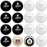Baltimore Ravens 1-TEAM BILLIARDS/POOL TABLE BALL SET (9)