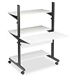 Tiffany IndustriesTM Soho Adjustable Mobile Computer Table, 32w x 31d x 50h, Gray Laminate Top