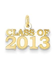 14K Yellow Gold Class of 2013 Graduation School Charm