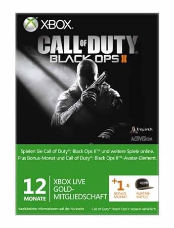 Xbox 360 - Live Gold 12 + 1 Monate - im Design von Call of Duty: Black Ops 2