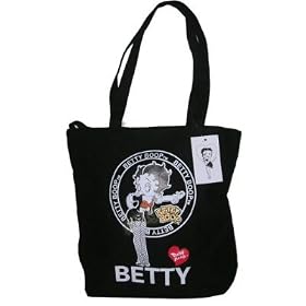 Betty Boop Tote Bag in Black - Officially Licensed Large Totebag Novelty Item; Great Gift Idea.