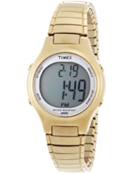 Timex Womens T2N3129J Classic Digital Gold Case Expansion Band Dress Watch