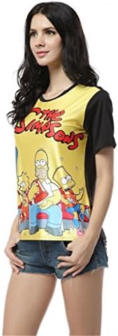 Women ladies short sleeve digital print blouse summer T shirt the simpsons