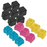 Xerox Phaser 8400 Set of 4 Compatible Solid Ink ColorStix Cartridges: 1 each of Black 016R00608 (7 Pk), Cyan 016R00605 (3 Pk), Magenta 016R00606 (3 Pk), Yellow 016R00607 (3 Pk) by LD Products