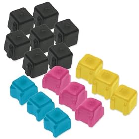 Xerox Phaser 8400 Set of 4 Compatible Solid Ink ColorStix Cartridges: 1 each of Black 108R00608 (7 Pk), Cyan 108R00605 (3 Pk), Magenta 108R00606 (3 Pk), Yellow 108R00607 (3 Pk) by LD Products