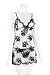 Black Flower Pattern Transparent Chemise with Matching Thong Sexy Lingerie Set