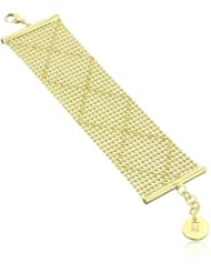 1AR by UnoAerre 18KT Gold Plated Beaded Bracelet with Laser Cut Pattern