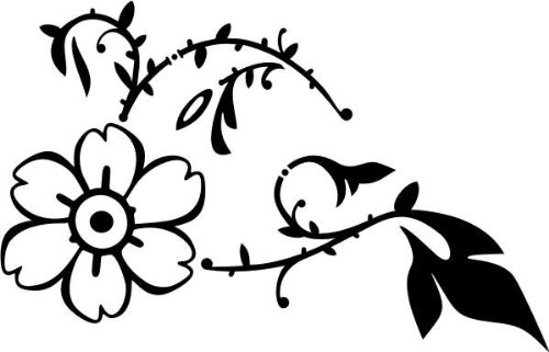 Imagen principal de Etiqueta de la pared f64 flores muy bonitas con adornos elegantes 40x26 cm