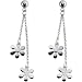 Sterling Silver Earring Post With Flower Dangles