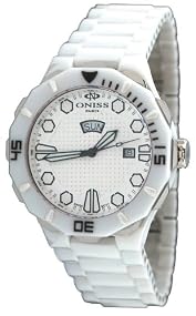 Oniss #ON8040-M7 Men's Sol Collection White Ceramic Watch