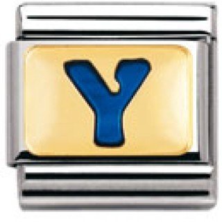 Nomination Composable Classic BUCHST. BLAU Edelstahl, Email und 18K-Gold (Y) 030201 Preisvergleich