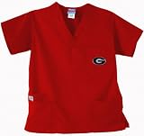Georgia Bulldogs 5 Pocket Scrub Top - Red