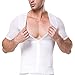 Tulucky Men's Short Sleeve Slimming Body Shirts Front Zipper Shaper Tank Tops