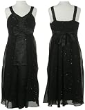 GIRLS HYPE Chiffon & Charmeuse Dress W/ Glitter