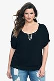 Torrid Plus Size Black Lace Inset Dolman Top