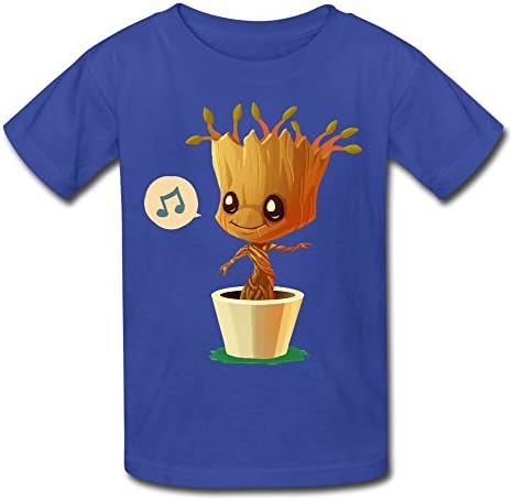 HOORIE Kids Guardians Of The Galaxy Dancing Groot T Shirts RoyalBlue X-Large