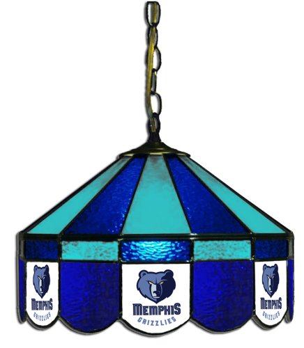 NBA Memphis Grizzlies 16-Inch Diameter Stained Glass Pub Light