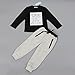 Elevin(TM)Kids Toddler Boys Handsome Black Blouse Tshirt+ Gray Casual Pants Outfits