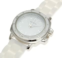 White Round Silicone Rubber Large Face Wrist Watch