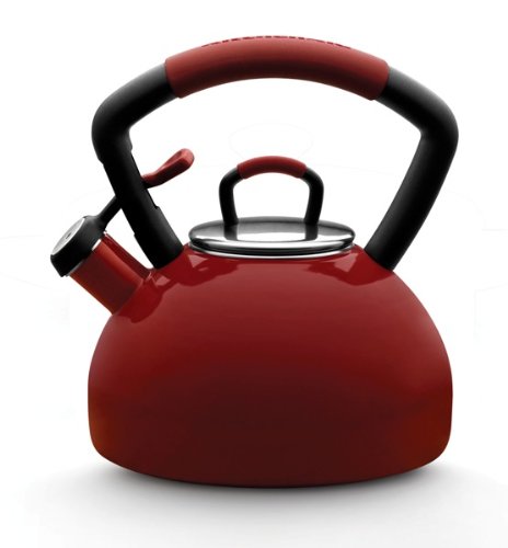 Best Cheap KitchenAid Teakettle 2-1/4-Quart Porcelain Enamel on Steel Soft Grip Kettle, Red
