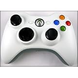 Xbox 360 5 Mode Rapid Fire Adjustable Modded with On/Off and Jitter Mode Wireless Controller Remote White with Black D-Pad and Thumbsticks
