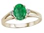 0.96 cttw Genuine Emerald and Diamond Ring in 14k Yellow Gold Size 6.5