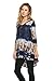 Frumos Womens 3/4 Sleeve Tie Dye V Neck Long Tunic Top