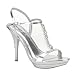 Women's Heel Sandals 4 1/4 Inch Sexy T Strap Rhinestone Sandal Mini Platform Sandal Shoe Silver