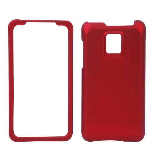 Rubber Hard Snap On Protector Cover Case - Red for T-Mobile LG G2x / Optimus 2x P999-GTMax