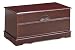 Southwestern Style Cherry Finish Cedar Wood Chest with Carved Floral Accent