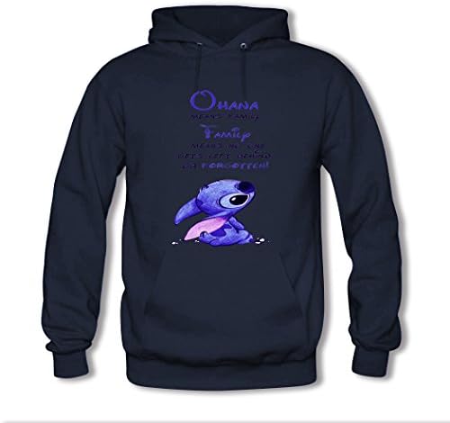 Hayden Creagh Mens Cartoon Lilo And Stitch Navy Blue hoodies Size L