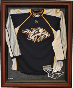 Nashville Predators Cabinet Style Jersey Display, Brown