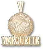 Marquette Golden Eagles Solid 10K Gold ''MARQUETTE'' Basketball Pendant