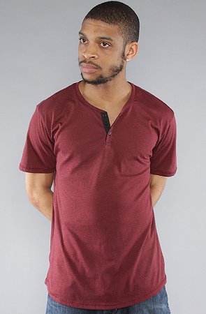 All Day The S/S Henley in Burgundy Speckle,Tops for Men, Small,Burgundy