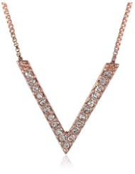 Vince Camuto Crystal Classics Rose Gold Pave V Necklace, 16"