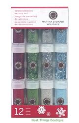 Gingerbread Christmas Glitter Multimedia 12 pk Set Martha Stewart Holidays