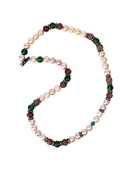 Sterling Silver Diamond Pave Gemstone Beaded Necklace Wedding Jewelry