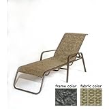 Siesta Aluminum Sling Chaise Lounge With Scavo Iron Frame And B0652 Fabric