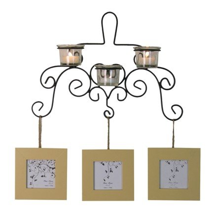 Triple Votive Tealight Candle Picture Frame