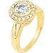 Classy! High Fashion! Women's 14k Yellow-gold Moissanite & Diamond Engagement Ring