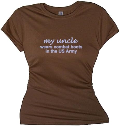 FDT Womens Military SS T-Shirt-My Uncle Wears Combat Boots US Army-Brown XL
