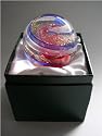 Red with gold and blue christmas paperweight