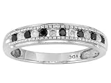 10KT WG .25CTW WHITE DIAMOND AND IRRADIATED BLACK DIAMOND RING