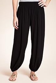 Smocked Waistband Harem Trousers
