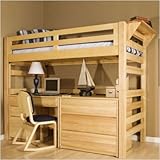 University Loft GRADOPENTENT Graduate Series Open Loft Bed with Curtain and ....
